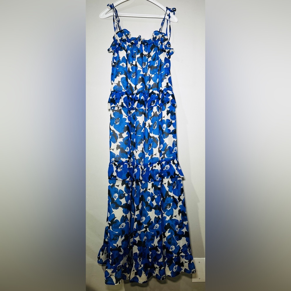 Who What Wear Blue Floral Maxi Dress
